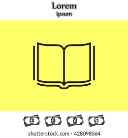 Open book - Vector illustration, line icon