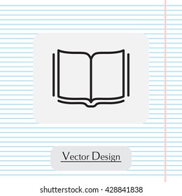 Open book - Vector illustration, line icon