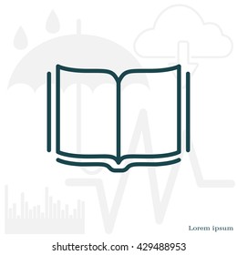Open book - Vector illustration, line icon