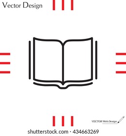 Open book - Vector illustration, line icon
