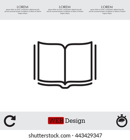Open book - Vector illustration, line icon