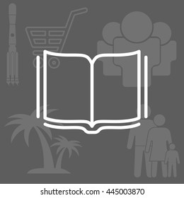 Open book - Vector illustration, line icon