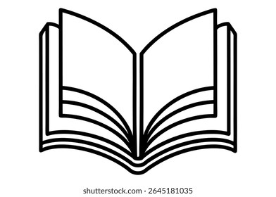 Offenes Buch, Vektorgrafik mit leeren Seiten, perfekt für Bildung und Lesen