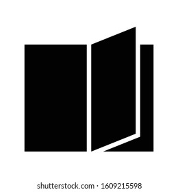 Open book vector illustration, solid design icon