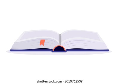 Open book vector illustration - Textbook lying in perspective. Flat design and white background.