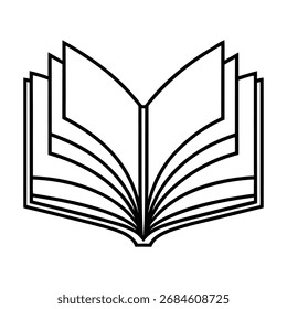 Ilustración vectorial de libro abierto de fondo blanco