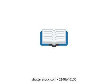 Vector De Libros Abierto Emoticon Aislado. Icono de libro