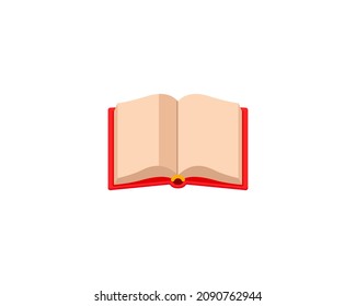 Icono de apertura de vector de libro aislado. Ilustración de Emoji. Emotismo vectorial del libro