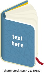 Open book (vector) isolated on white and in frontal view.