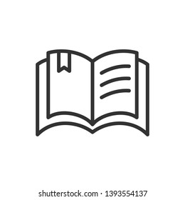 Open Book Vector Line Icon