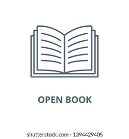 Open book vector line icon, linear concept, outline sign, symbol