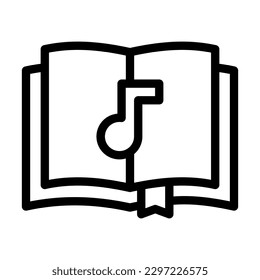 Open Book Vector Line Icon Design