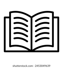 Open Book Vector Line Icon Design