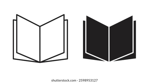 Open Book vector line icon illustration collection.