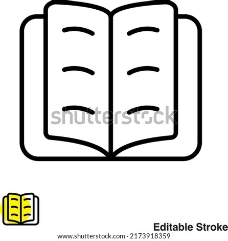 Open Book Vector Line Icon