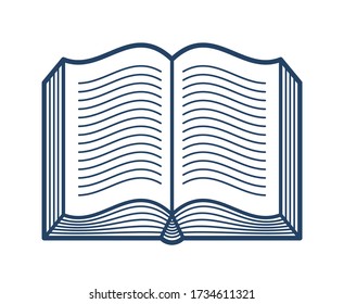 Open book vector linear icon, literature library reading line art symbol or logo.