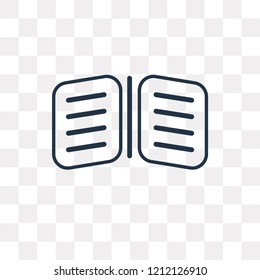 Open Book vector outline icon isolated on transparent background, high quality linear Open Book transparency concept can be used web and mobile