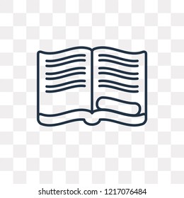 Open book vector outline icon isolated on transparent background, high quality linear Open book transparency concept can be used web and mobile