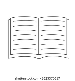 Abra el ícono del contorno del Vector del libro.