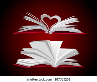 Open book vector set