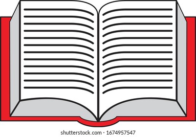 Open book vector showing text on pages