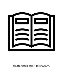 open book vector thin line icon 