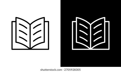 Diseño de conjunto de iconos blancos de libro abierto