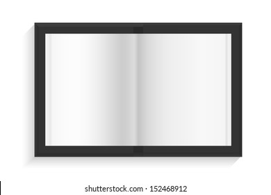 Open book with white page on white background - Vector illustration