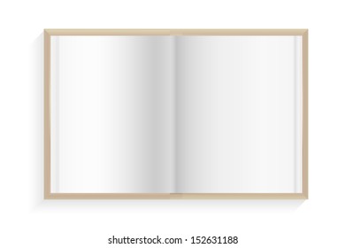 Open book with white page on white background - Vector illustration