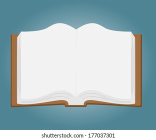 Open book with white pages.Vector Illustration
