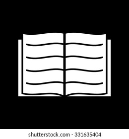 Open book - white vector icon