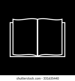 Open book - white vector icon