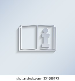 Open book - white vector icon