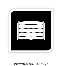 Open book  - white vector icon