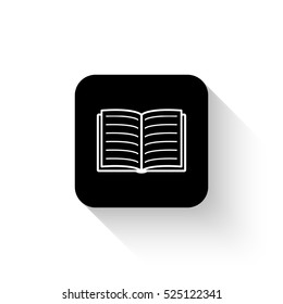Open book - white vector  icon with shadow