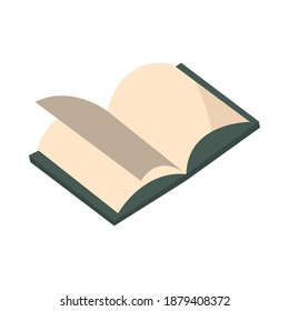 open book without text library, educational or learning vector illustration