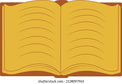 open book yellow pages brown cover simple graphic