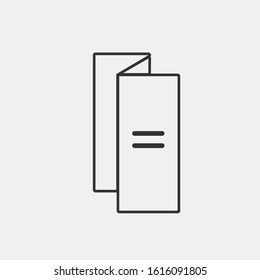 Open booklet line vector icon