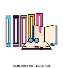 open books with glasses icon