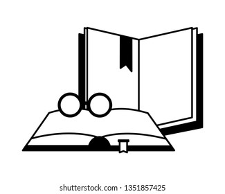 open books with glasses icon