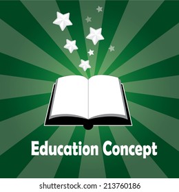 Open books and icons of science. The concept of modern education, File is saved in AI10 EPS version. This illustration contains a transparency