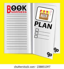 Open books on business plan.vector
