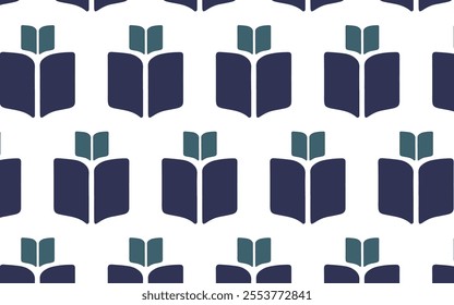 open books outline pattern. Books line background. Bookstore, library line symbols. Literature, dictionaries, planners pattern.