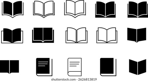  Open books sign. Including read. open book reading  knowledge.  Textbook symbol. journal literature business signs. Education concept
