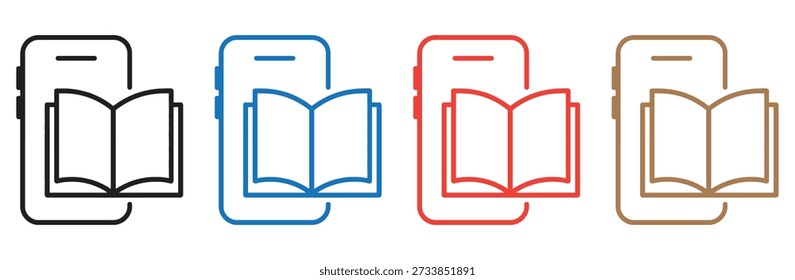 Pila de libros abiertos con contornos coloridos para la educación y la ilustración del concepto de conocimiento