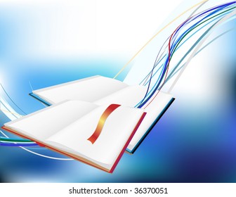  Open books, vector