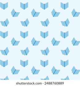 Ilustración vectorial de libros abiertos patrón sin fisuras para su diseño 