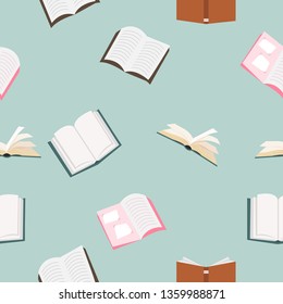 open books vector Seamless pattern