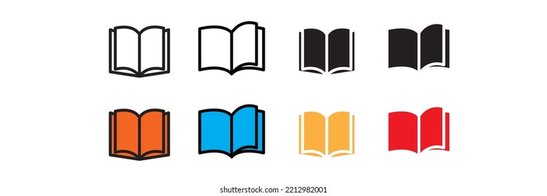 Open books vector set. Modern vector set icon