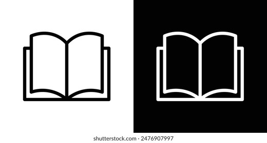 Open Bookvector icon set on white background.